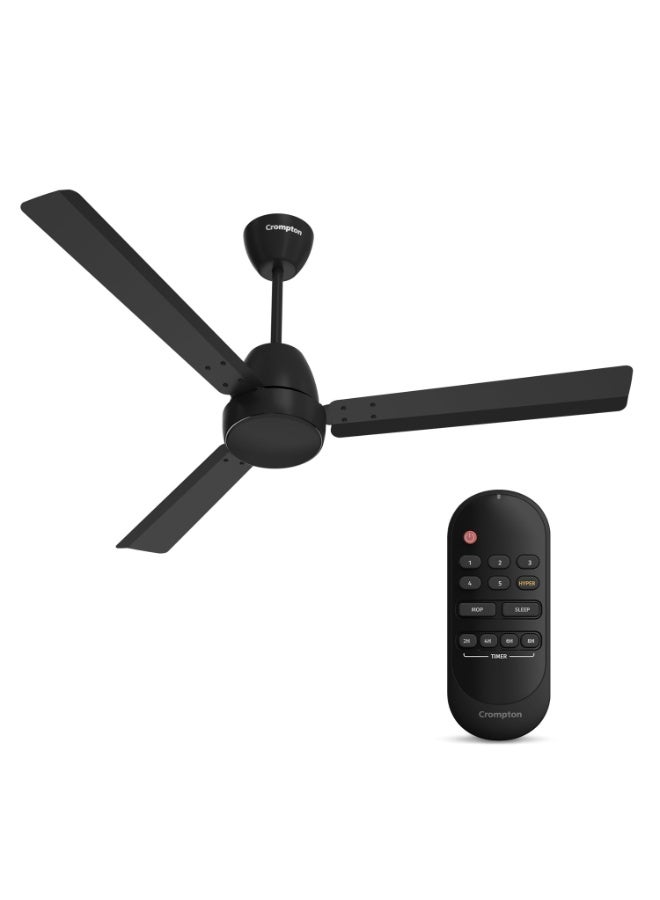 Crompton Energion Nucleoid 1200mm BLDC Ceiling Fan | Remote Control | BEE 5 Star Energy Rated | High Air Delivery | 4 Years Manufacturer Warranty | Matte Black - Image 1